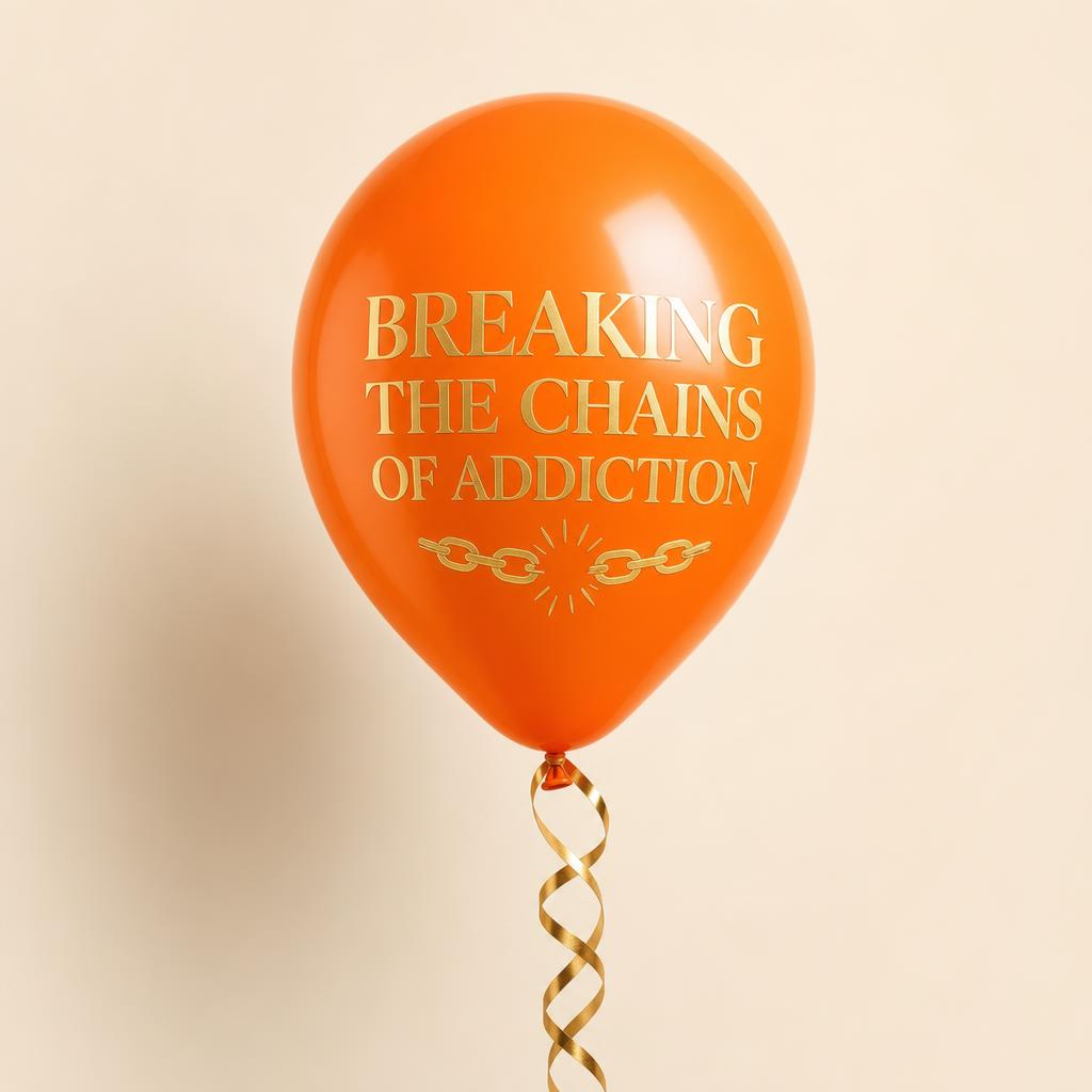 Breaking the Chains of Addiction balloon in Pumpkin Orange