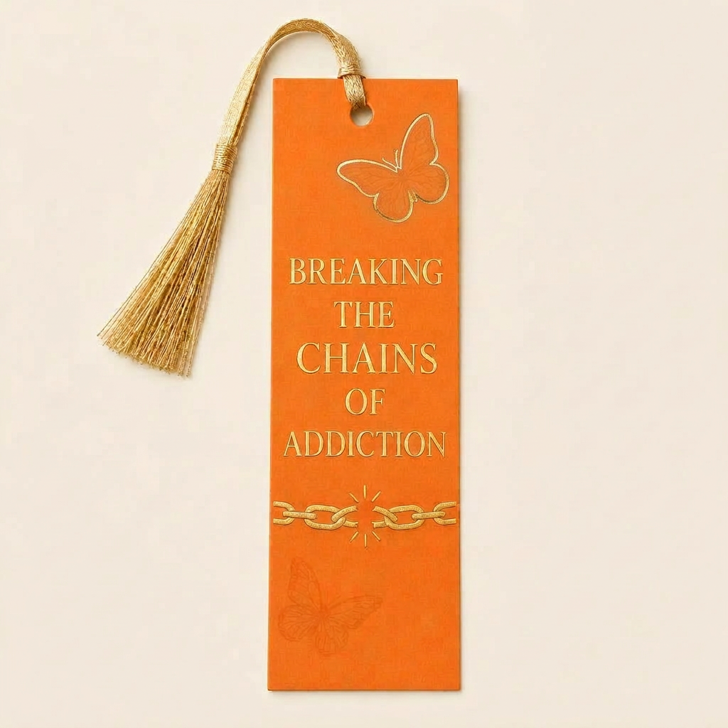 Breaking the Chains of Addiction bookmark in Pumpkin Orange